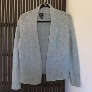 Eileen Fisher light blue wool open front cardigan